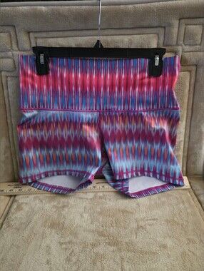 PrAna 3" Shorts Women's L MULTICOLOR Athletic Gym Workout Yoga Biker Ikat Print